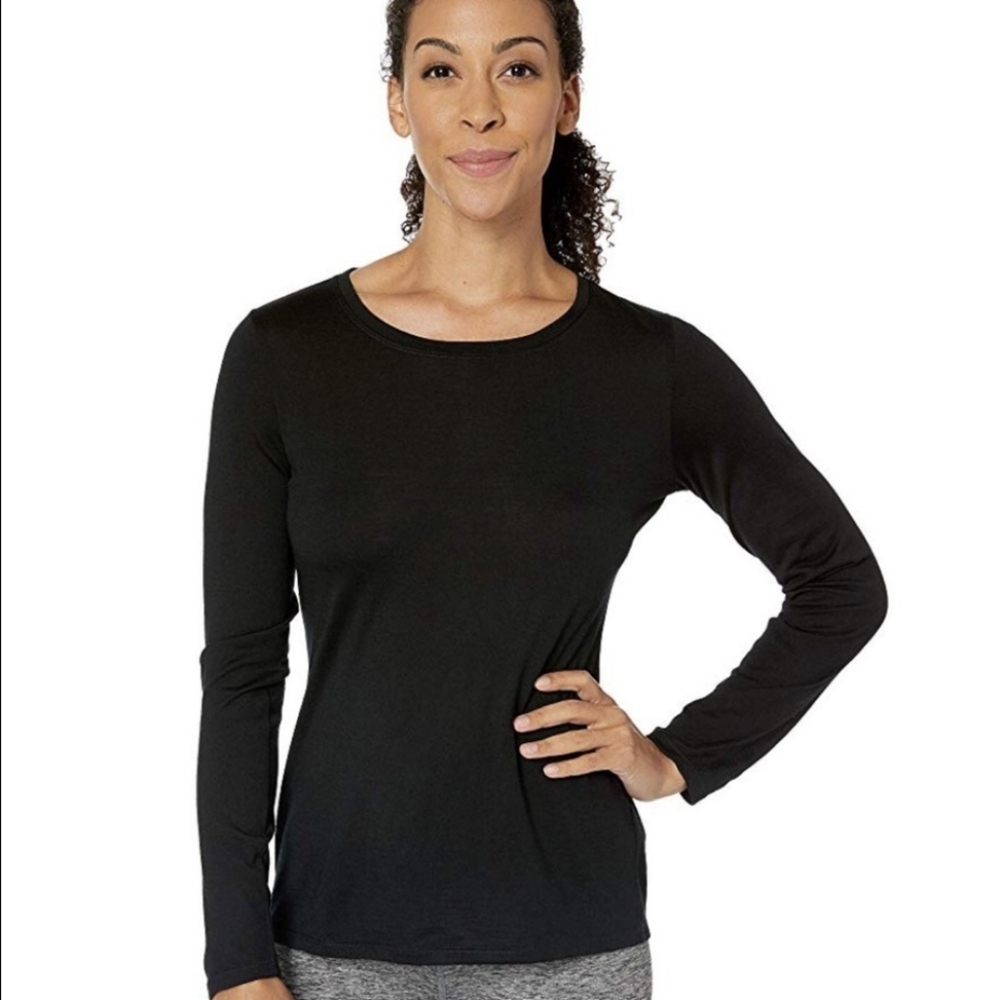 Pendleton Black Long Sleeve Scoop Neck Tee